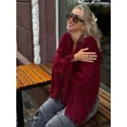 thumbnail image 3 of Cárdigan de punto con borlas para mujer, suéter holgado de un solo pecho con cuello en V, ropa de calle elegante, 2024, 3 of 5