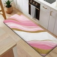 thumbnail image 5 of Pink Gold Marble Pattern Kitchen Rug Mat,Kitchen Runner Rugs Non Skid Washable,Decorative Kitchen Floor Mats for Kitchen,Sink,Laundry,17"x47.2", 5 of 7