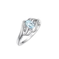 thumbnail image 4 of RYLOS Rings for Women Sterling Silver Ring Classic Style Birthstone Ring 6X4MM Gemstone &  Diamonds March Aquamarine Jewelry for Women Size 10, 4 of 8