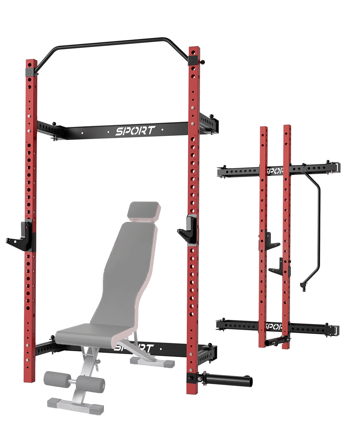 Garvee Folding Power Rack with 1000 lb Capacity, Wall Mounted