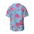thumbnail image 2 of Disketp Men's Hawaiian Girl Butterfly Print Shirts Button Down Holiday Beach Shirts-Medium, 2 of 7