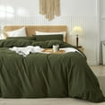 thumbnail image 1 of Washed Cotton Duvet Cover Set Linen Feel Natural Wrinkle Lightweight Comfy (King  Linen), 1 of 6