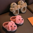 thumbnail image 5 of DHFJKG Toddler Kids Winter Fuzzy Flat Bottom Slippers Cute Dog Shape Warm Cartoon Character Critter Soft House Slippers, 5 of 6