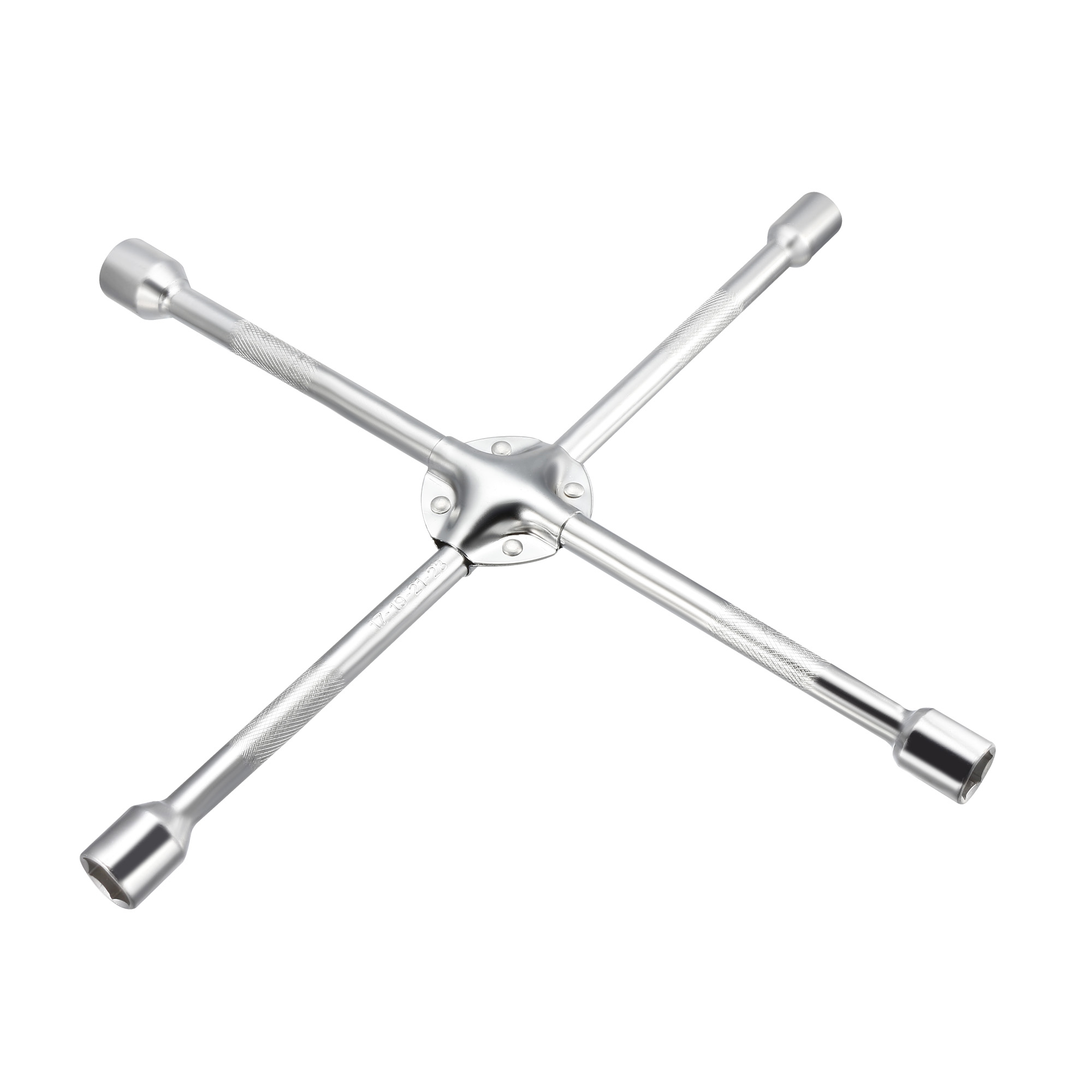 Lug Wrench, 18inch Universal 4Way Cross Spanner with 17mm 19mm 21mm