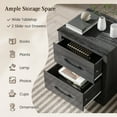 thumbnail image 3 of Vicamelia Nightstanad Bedside Table with 2 Drawers, Compact Sofa End Table for Bedroom Living Room, Dark Gray, 3 of 8