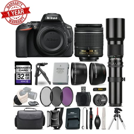 Nikon D5600 DSLR Camera 18-55mm VR 500mm Lens Filter Kit