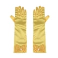 thumbnail image 1 of 1 par de guantes largos de satén con lazo para niña de las flores, para boda, fiesta de noche (amarillo), 1 of 8