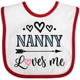thumbnail image 3 of Inktastic Nanny Loves Me Grandchild Girls Baby Bib, 3 of 4