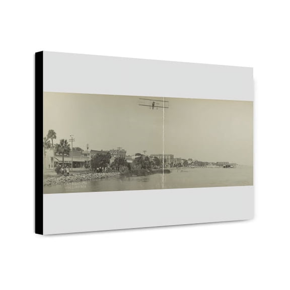Canvas Print: Airplane Flying Over Water, Daytona, Florida, 1911
