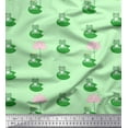 thumbnail image 1 of Soimoi Poly Georgette Fabric Lotus & Frog Kids Print Fabric by Yard 42 Inch Wide, 1 of 1