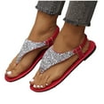 thumbnail image 3 of NOKIO Ladies Soft Sole Sandals Flat Sandals Casual Glitter Sequin Sandals Clip Toe Sequin Sandals Breathable&nbsp;Shoes for Women, 3 of 8