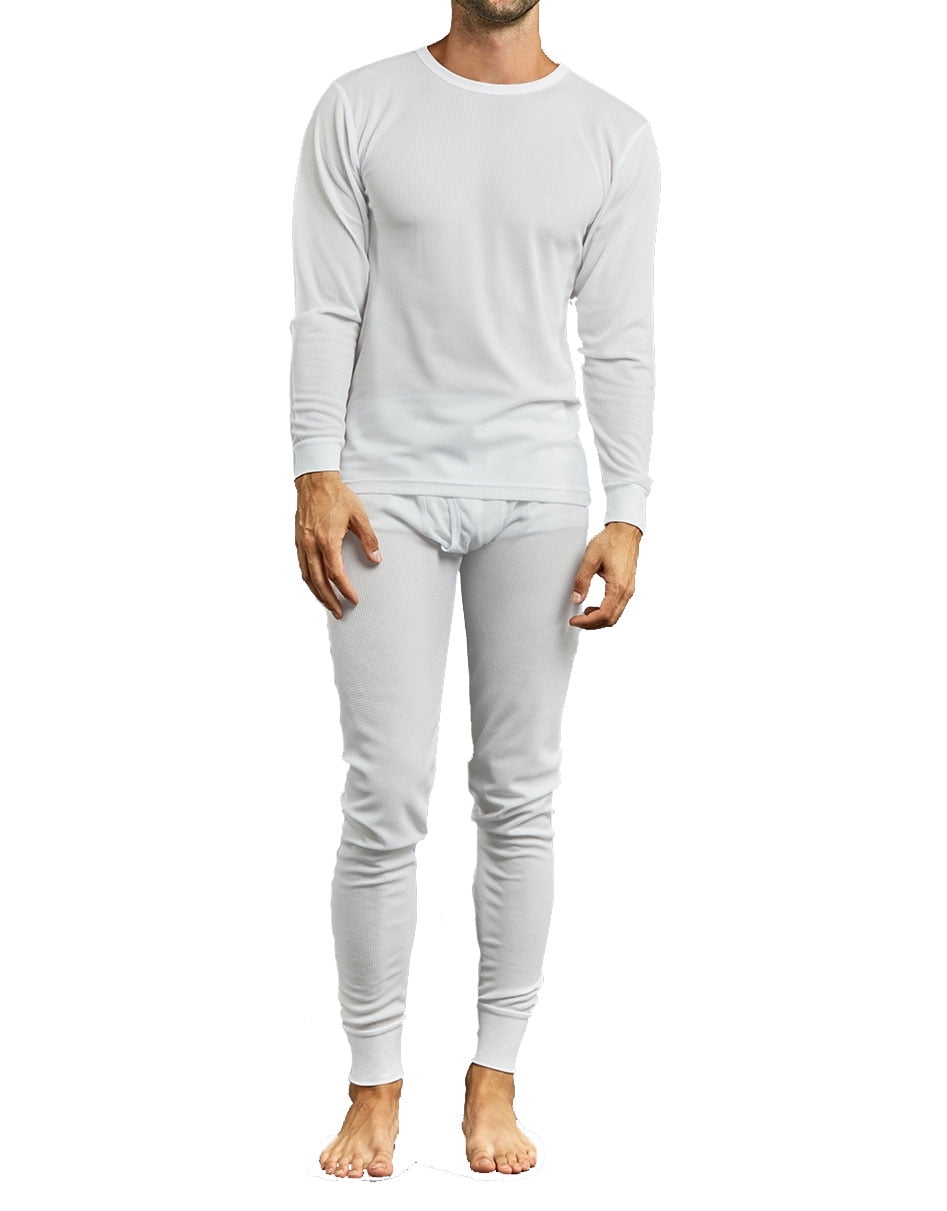 Womens 100% Cotton Light Weight Waffle Knit Thermal Top & Bottom Long John Underwear Set