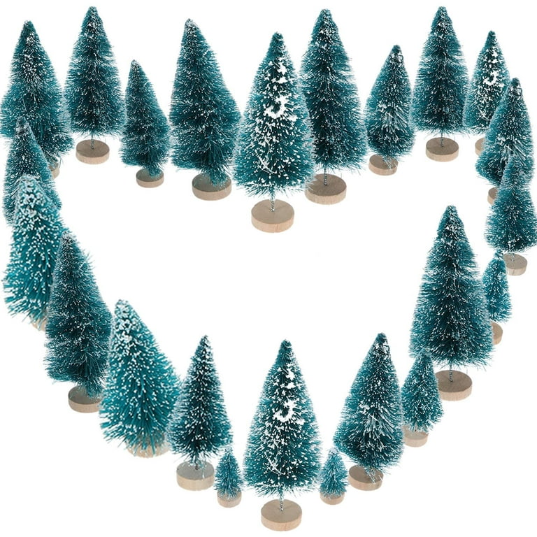  21 Pieces Christmas Village Trees Set Miniature Village  Accessories Decor Frost Real Looking Christmas Tree Model Winter Trees Snow  Covered Christmas Tree for Village Display with Christmas Lights : Home 