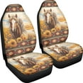 thumbnail image 2 of KUIFORTI Boho Car Seat Covers for Front Seats, Horse Car Seat Protector Sunflower Car Accessories for Women 2 Pieces Elastic Bucket Seat Protector,Waterproof Seat Covers for Cars SUV Trucks Van, 2 of 7