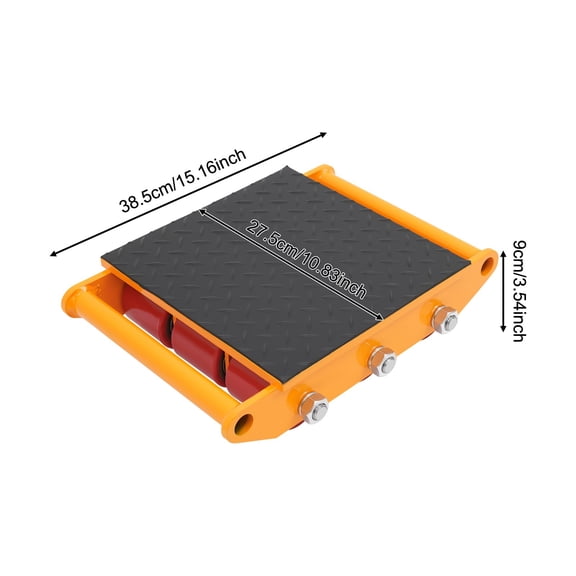 15T 33000lbs Dolly Skate Machinery Roller Mover Heavy Duty Machine Cargo Trolley