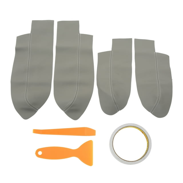 Juego de 4 fundas de microfibra para reposabrazos de puerta delantera y trasera de coche, de cuero, de repuesto para CRV 2007-2011Gris