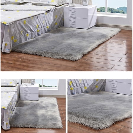 rugs carpet rectangle sheepskin fluffy plush faux wool rug ultra shape soft