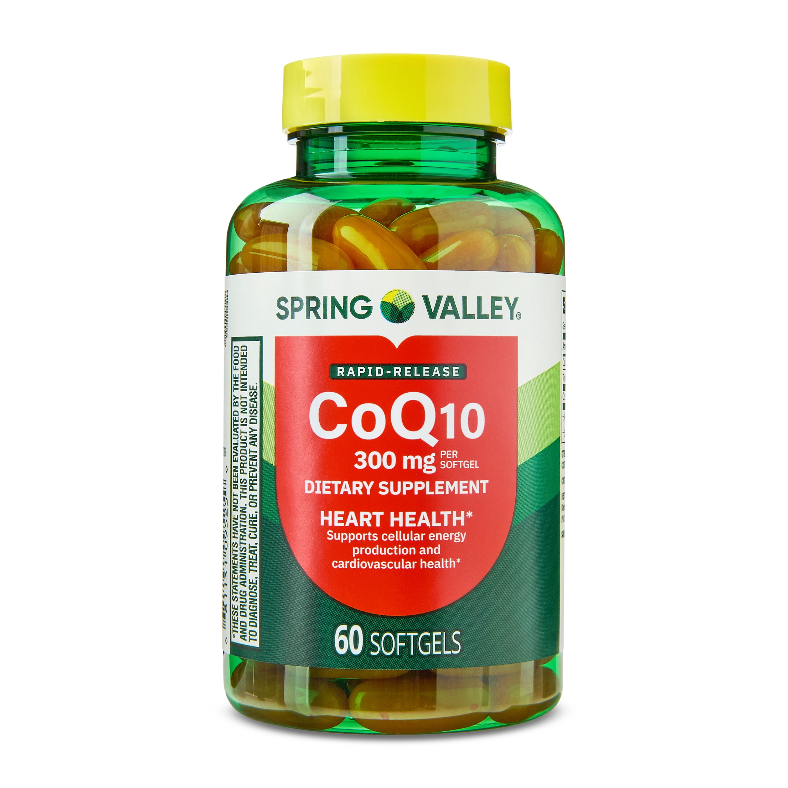 (3 pack) Spring Valley Rapid-Release CoQ10 Dietary Supplement Softgels for Heart Health, 300 mg, 60 Count