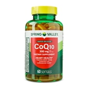 Spring Valley Rapid-Release CoQ10 Dietary Supplement Softgels for Heart Health, 300 mg, 60 Count