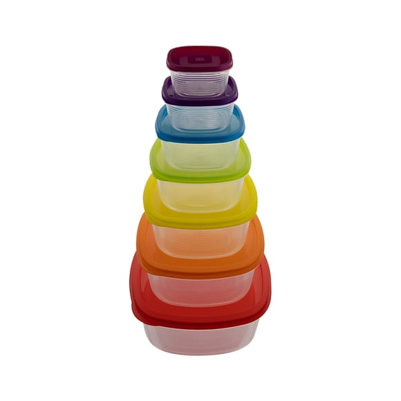 Contenedores Para Alimentos Ideen De Plástico Cuadrados Juego De 7 Piezas 200 a 5200 ml