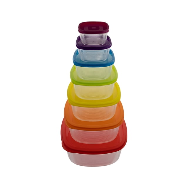 Contenedores Para Alimentos Ideen De Plástico Cuadrados Juego De 7 Piezas 200 a 5200 ml