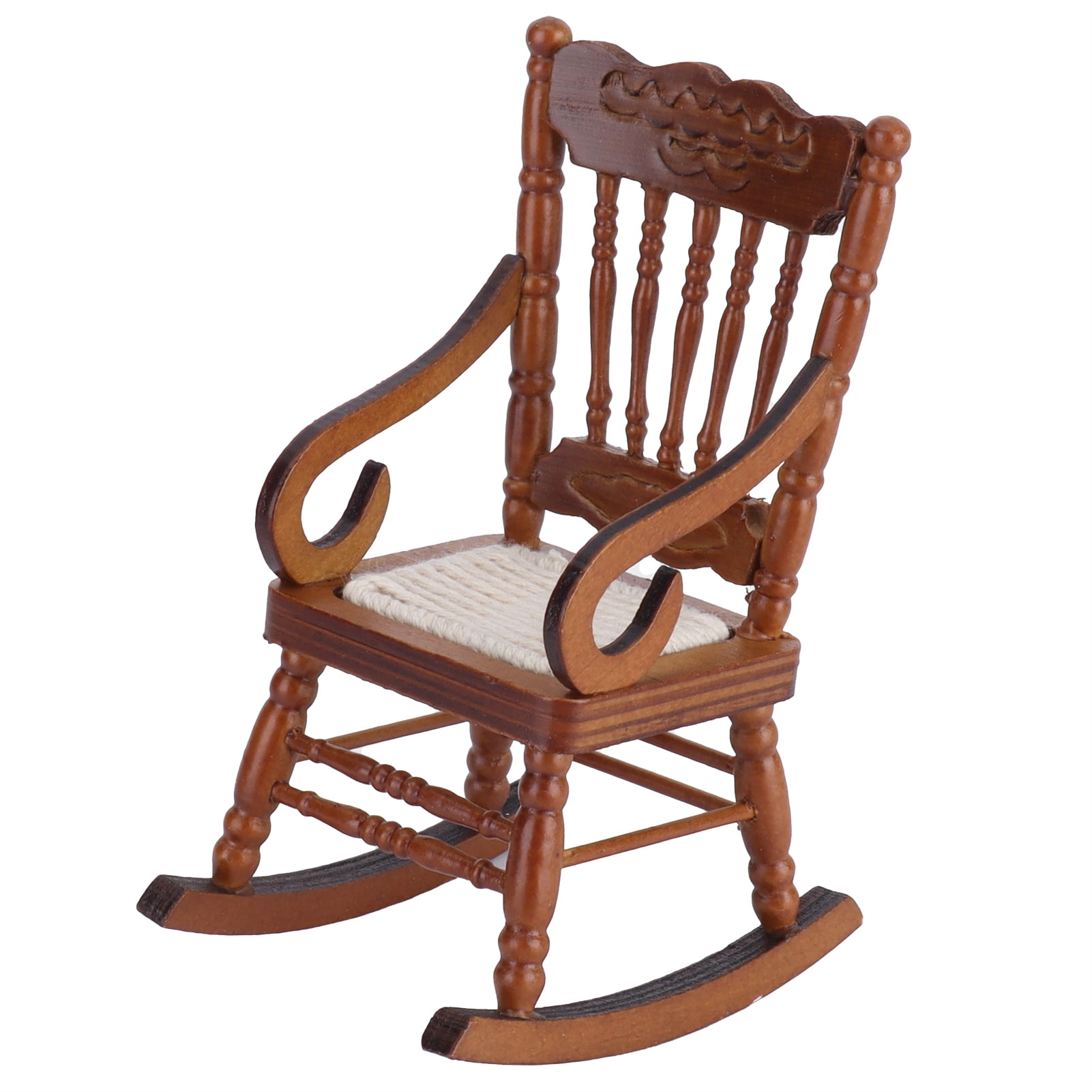 Dollhouse Rocking Chair Dollhouse Miniature Chair Simulated Lifelike Eco Friendly Wooden For Kindergarten For Children For Doll House Collector For