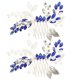 thumbnail image 1 of 2 peinetas azules con diamantes de imitación para el pelo, con forma de hoja, para novia, para boda, 1 of 5