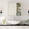 thumbnail image 3 of ANHDAH Bathroom Wall Storage Cabinet with Door and Adjustable Shelf, Medicine Cabinet for Kitchen, Laundry, White, 3 of 7