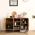 thumbnail image 3 of Three-Door Cabinet with Rattan Design / Large Storage in Kitchen & Living Areas, 3 of 4