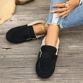 thumbnail image 2 of YLYL Women Suede Winter Flats Buckle Strap Low Heel Round Toe Slip on Comfortable Warm Walking Shoes, 2 of 9