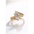 thumbnail image 2 of Jewelerix 2 Carat Oval Cut Moissanite Bypass Engagement Ring in 14K Yellow Gold Vermeil, Criss Cross Pavé Anniversary Ring, 2 of 4