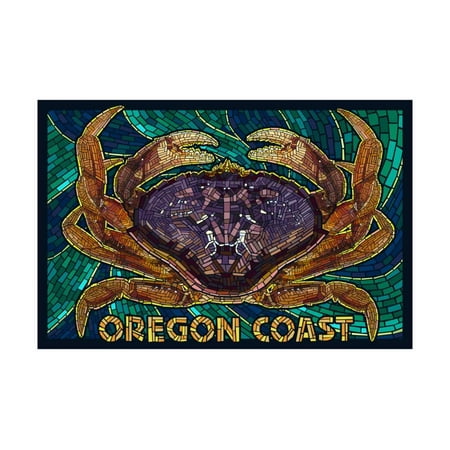 Oregon Coast - Dungeness Crab Mosaic Print Wall Art By Lantern