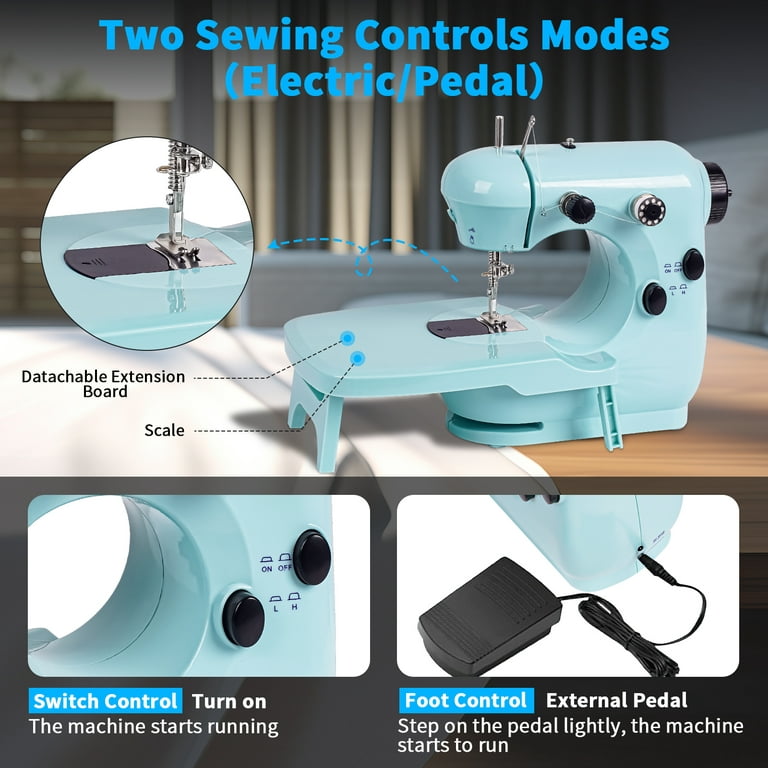 Sewing Machine Portable, 2-Speed Mini Sewing Machine for Beginners