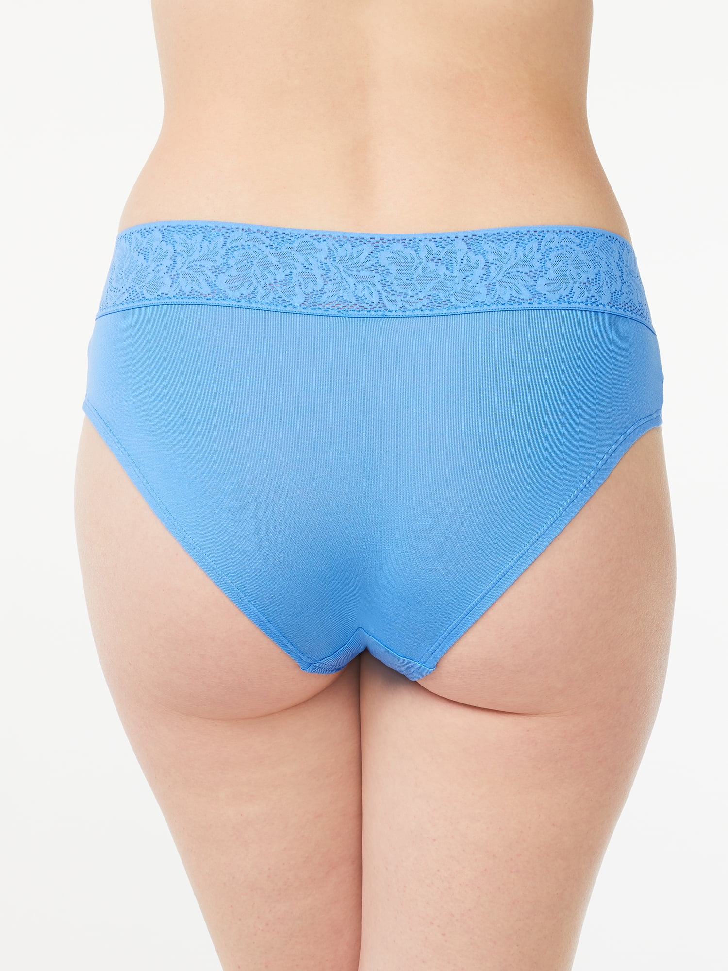 Joyspun Women's Lace and Modal Hipster Panties, 3-Pack, Sizes XS to 3XL