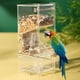 thumbnail image 3 of Alimentador de pájaros sin desorden para jaula, contenedor de comida de semillas, limpieza acrílica con percha, alimentador de loros para , Sunnimix Comedero para pájaros, 3 of 8