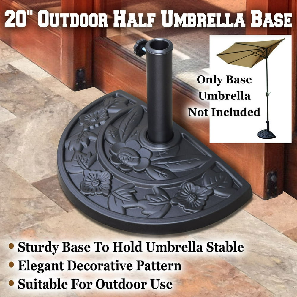 20'' Half Round Resin Umbrella Base Stand Holder Patio for Half