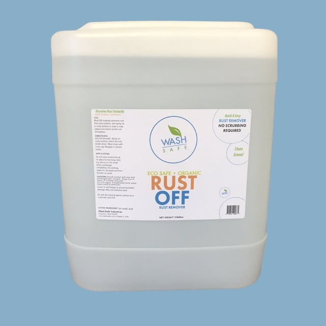 Wash Safe Industries WS-RO-5G Clear Rust Off Rust and Hard Water Stain Remover, 5 gal Pail