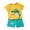 Yellow, variant on Kids Clothes Sets Boys Girls Crewneck Short Sleeve Print T-Shirt and Shorts Cute Clothes Outfits