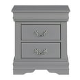thumbnail image 3 of Modern Grey Solid Wood Nightstand with 2 Drawers, Sleek Bedside Table for Bedroom or Living Room, 3 of 9