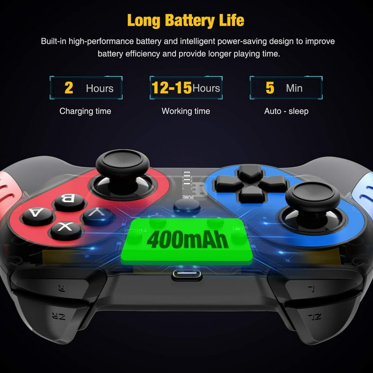 Tsv 2pcs Switch Wireless Controller For Nintendo Switch Pro Gaming Controller Joypad Gamepad Remote Fit For Nintendo Switch Lite Pc Gaming With Dual Shock Turbo Auto Sleep 6 Axis Gyro Screenshot Walmart Com