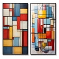 thumbnail image 2 of Designart "Abstract Geometric Composition II" Abstract Geometric Framed Wall Art Set Of 2 - Multi-Color Abstract Frame Gallery Set For Office Decor, 2 of 7