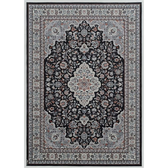 Riverbay Furniture 2'2" x 3'2" Accent Rug in Black and Cream