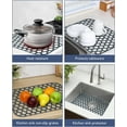 thumbnail image 4 of ChaoLink Non-Slip Silicone Sink Protector Mat, 14x12", Heat Resistant, Folding Drain Sink Mats, Grey, 4 of 6