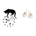 thumbnail image 1 of Reloj de pared,Reloj de pared de gato para sala de estar,dormitorio decorativo.,estatua de cisne,Estatuas y figuritas de cisne de cerámica modernas Esculturas,Escultura de animales Decoración, 1 of 8