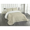 thumbnail image 3 of Ambesonne Beige Quilted Bedspread Set 3 Pcs, Polka Dot Classic Retro Print, Queen Size, Beige Tan, 3 of 5