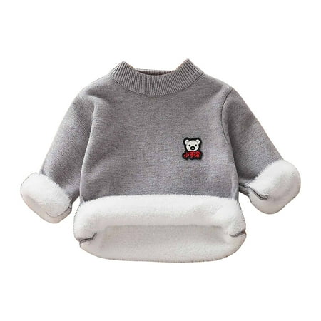 

Kids Sweaters for Boys Girls Spring Crewneck Long Sleeve Knitwear Unisex Solid Thermal Knitting Tops Sweater