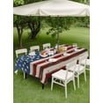 thumbnail image 5 of 54x80 Inch Outdoor Tablecloth with Umbrella Hole Zipper Rectangle Farmhouse American Flag Rectangular Tablecloths Outside Waterproof Blue Red USA Flag Vintage Patio Table Cloth Cover for Picnic Party, 5 of 8