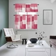 thumbnail image 5 of Pink White Kitchen Curtains Valances and Tiers Set of 3 Graffiti Art Mottled Gradient Color Blocks Modern Tier Curtains and Valance with Rod Pocket for Small Windows, 27.5"x36", 5 of 9