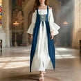 thumbnail image 7 of Medieval Renaissance Dress for Women Long Sleeve Lace Up Overdress with Underdress Historical Cosplay Costume, 7 of 7