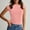 Pink, variant on Women's Tank Tops $2.98 On Sale Lightweight New Round Neck Backless Solid Color Close-fitting Casual Top T-shirt